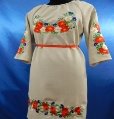 Сукня-вишиванка із світлого габардину з колоритним малюнком "Квіти" для  жінок (MR-860)
