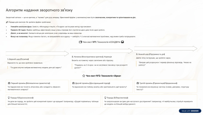 Алгоритм надання зворотного зв'язку. Зворотний зв'язок — це не критика, а 