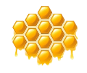 Соты с медовыми каплями. сладкий мед, логотип для магазина или пекарни.  иллюстрация на белом фоне | Премиум векторы