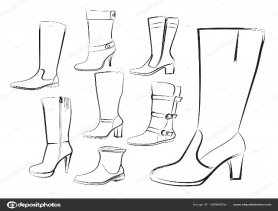 Женские ботинки — Вектор: изображение, рисунок © tanuna #166960534 |  Depositphotos