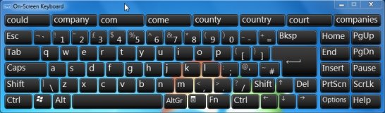 keyboard with text prediction