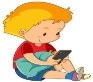 A boy playing mobile phone - Download Free Vectors, Clipart ...