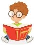Мальчик носить очки, чтение книг — стоковый вектор