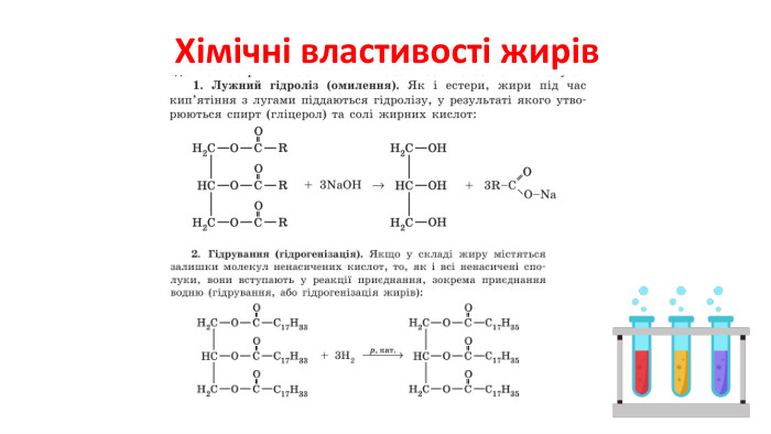  Хімічні властивості жирів