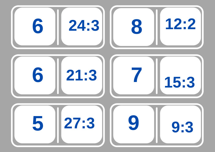  6 24:3 812:2 9:3 6 5 79 15:321:327:3