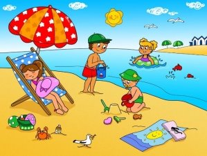 Результат пошуку зображень за запитом "рисунок дети на пляже"