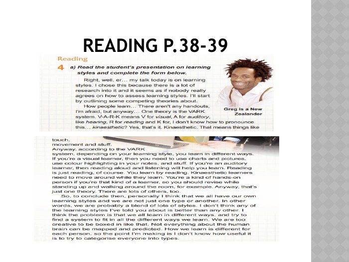 Reading p.38-39