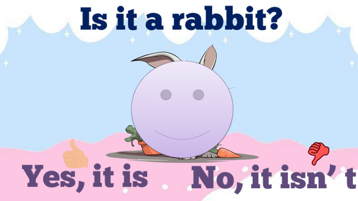Is it a rabbit?No, it isn’`t. Yes, it is