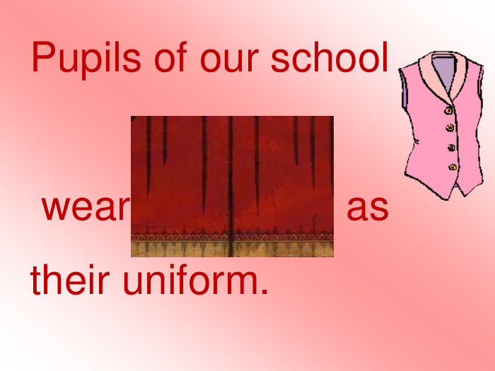Pupils of our school wear waistcoats as their uniform.