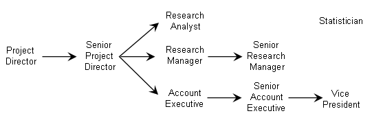 Typical career path within the market research industry