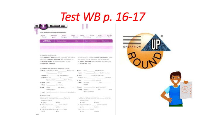 Test WB p. 16-17