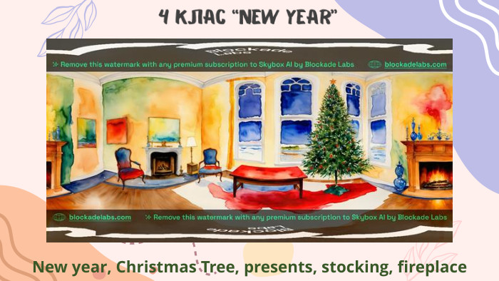 New year, Christmas Tree, presents, stocking, fireplace4 клас “New Year”