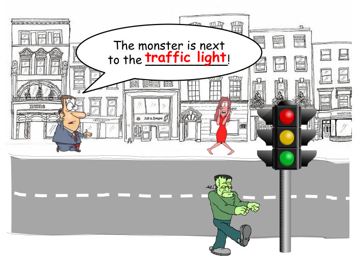 The monster is next to the ___________!traffic lightrrrrr