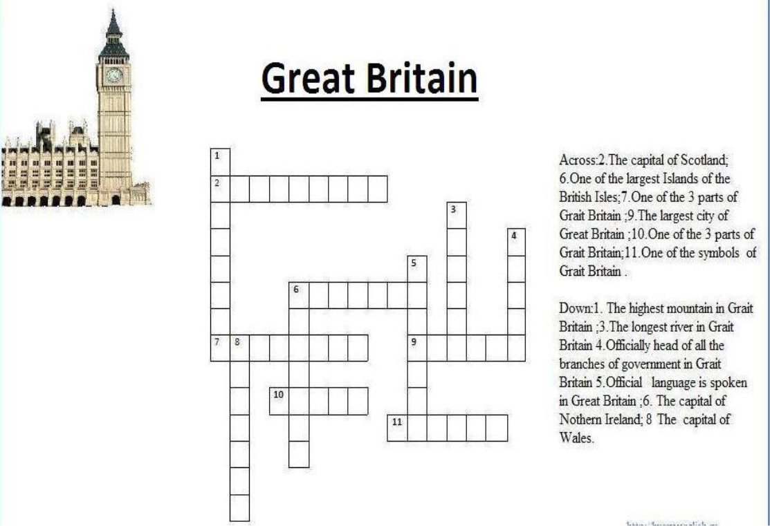 Crossword "Great Britain" .