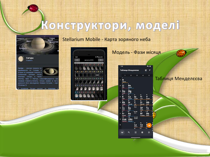 Конструктори, моделіStellarium Mobile - Карта зоряного неба. Модель - Фази місяця. Таблиця Менделєєва