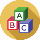 abc, alphabets, blocks, education, study icon
