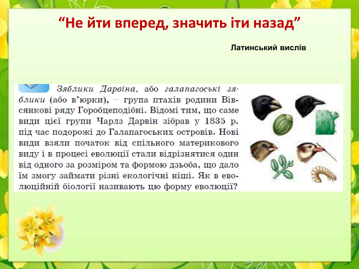 “Не йти вперед, значить іти назад”Латинський вислів