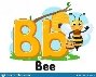 Alphabet bee with bucket of honey, the letter Bb on a white. Preschool education.