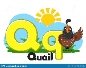 Alphabet animals, quail with letters Qq on a white. Preschool education.