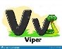 Alphabet snake Viper, letter Vv on a white. Preschool education.