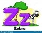 Alphabet Zebra horse, letter Zz on a white. Preschool education.