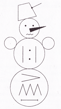Картинки по запросу картинка снеговик из геометрических фигур