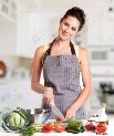 Young Woman Cooking In The Kitchen Healthy Food - Vegetable Salad, Stock  Photo | Crushpixel