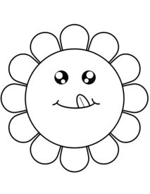 Розмальовка Мультяшна квітка з обличчям | Розмальовки для дітей ...