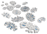 Описание: 3D снежинки — стоковый вектор