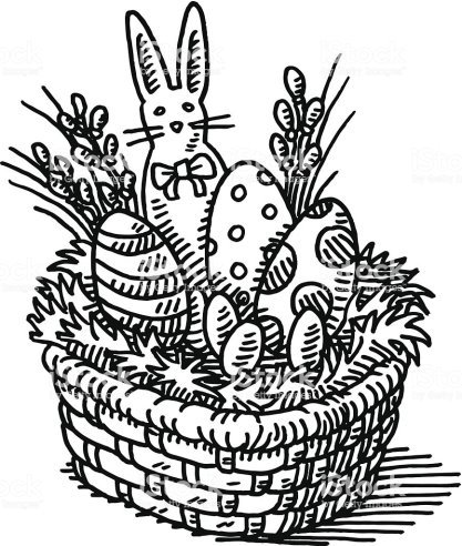 Koszyk na Wielkanoc Rysunek koszyk na wielkanoc rysunek - stockowe grafiki wektorowe i wiÄcej obrazÃ³w jajko royalty-free
