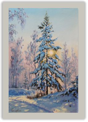 живопись маслом пейзажи картины зима?