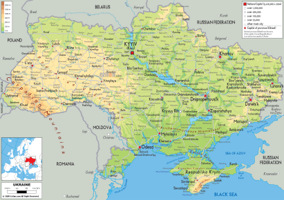 Ukraine Physical Map