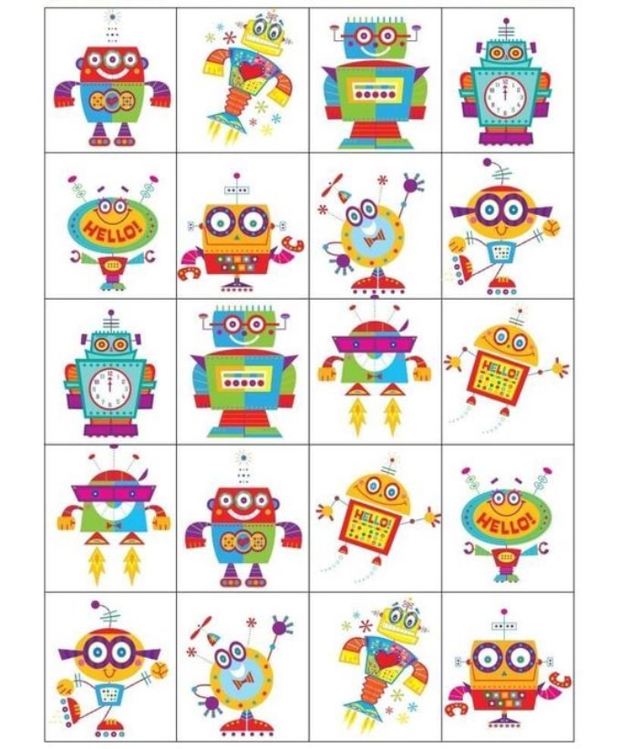 Free Printable Robot Memory Game  - #printable #preschoolers #preschoollearning #preschool #prek  #printablesforkids #printablegames
