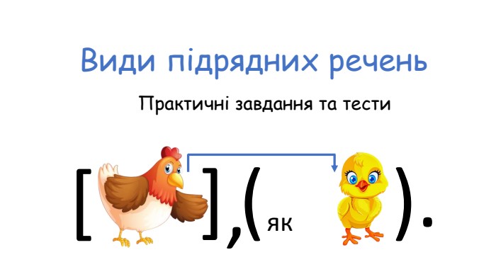 Види підрядних речень. Практичні завдання та тести,[]().як