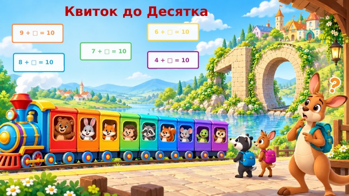 Квиток до Десятка9 + □ = 108 + □ = 107 + □ = 106 + □ = 104 + □ = 10