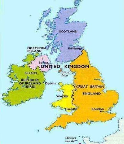 The UK and its parts on the map