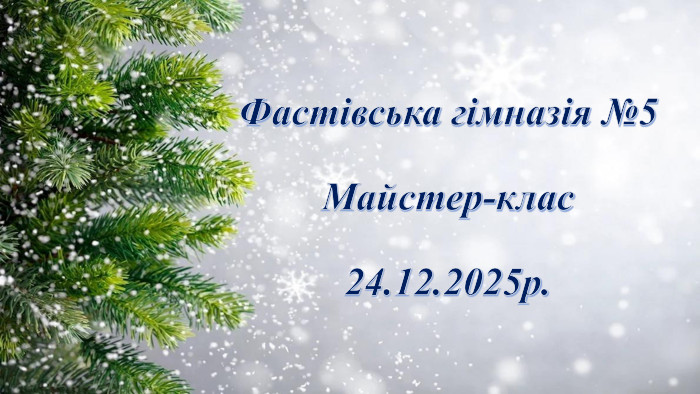 Фастівська гімназія №5 Майстер-клас24.12.2025р.