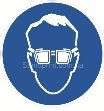 Знак "Работать в защитных очках" Код-04713