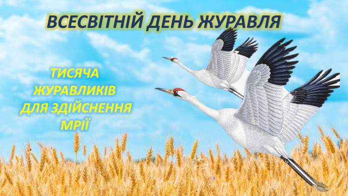 ВСЕСВІТНІЙ ДЕНЬ ЖУРАВЛЯТИСЯЧА ЖУРАВЛИКІВ ДЛЯ ЗДІЙСНЕННЯ МРІЇ