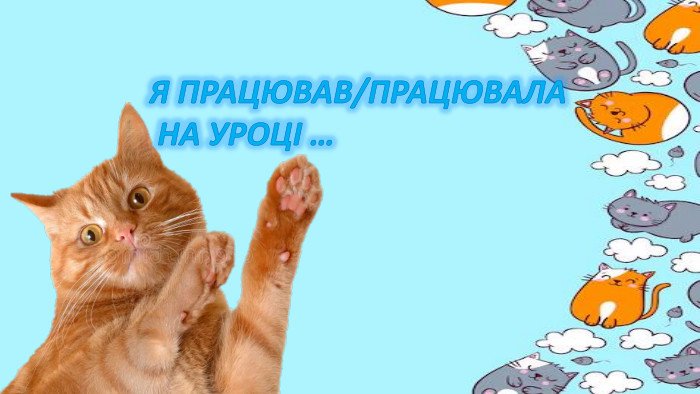 Я ПРАЦЮВАВ/ПРАЦЮВАЛА НА УРОЦІ …