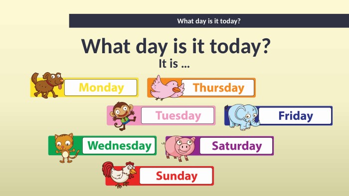 What day is it today?What day is it today?It is …