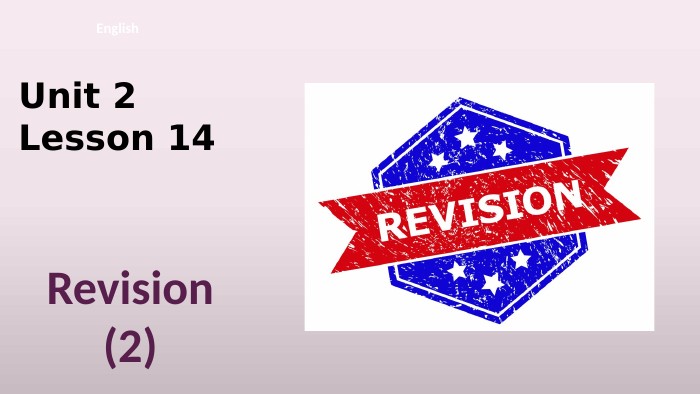 Unit 2 Lesson 14 English. Revision (2)