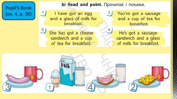 Pupil’s Book(ex. 4, p. 38)234