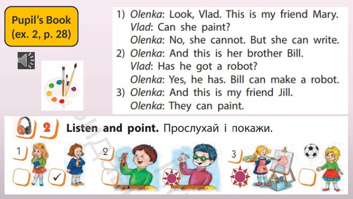 Pupil’s Book(ex. 2, p. 28)
