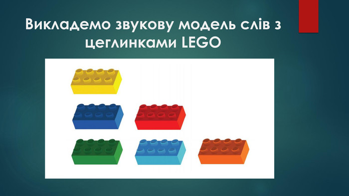 Викладемо звукову модель слів з цеглинками LEGO