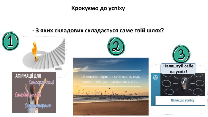  Крокуємо до успіху- З яких складових складається саме твій шлях?Налаштуй себе на успіх!
