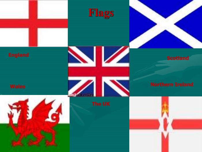 Flags England Scotland Wales Northern Ireland The UK 