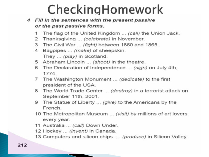 Checking. Homework