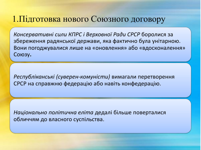 1. Підготовка нового Союзного договору