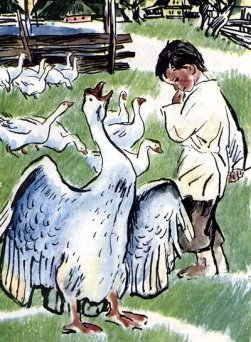 Описание: Картинки по запросу малюнок стадо гусей з хлопчиком